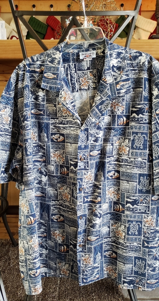 Pacific Legend Hawaii Short Sleeve Short Sleeve Button Down Shirt Made in USA - Picture 2 of 5